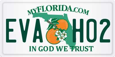 FL license plate EVAH02