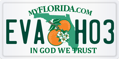 FL license plate EVAH03