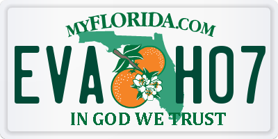 FL license plate EVAH07
