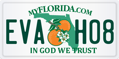 FL license plate EVAH08