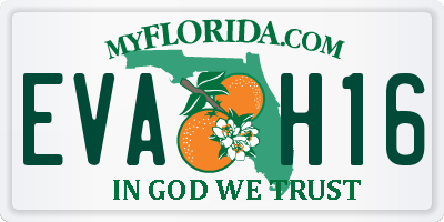 FL license plate EVAH16