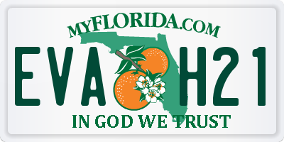 FL license plate EVAH21