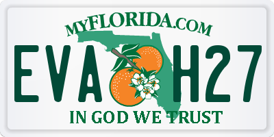 FL license plate EVAH27