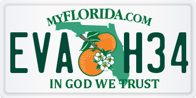 FL license plate EVAH34
