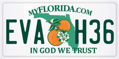FL license plate EVAH36