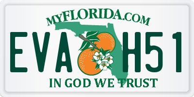 FL license plate EVAH51