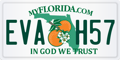 FL license plate EVAH57