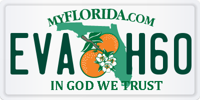 FL license plate EVAH60