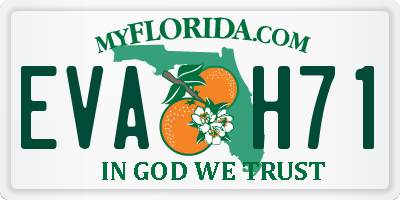 FL license plate EVAH71