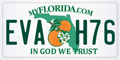 FL license plate EVAH76