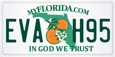 FL license plate EVAH95