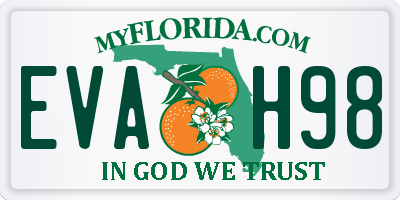 FL license plate EVAH98