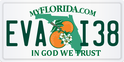 FL license plate EVAI38