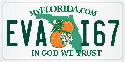 FL license plate EVAI67