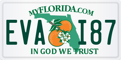 FL license plate EVAI87
