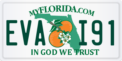 FL license plate EVAI91