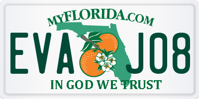 FL license plate EVAJ08