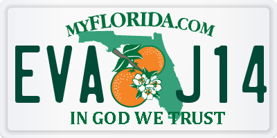 FL license plate EVAJ14