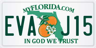 FL license plate EVAJ15