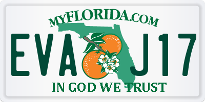 FL license plate EVAJ17