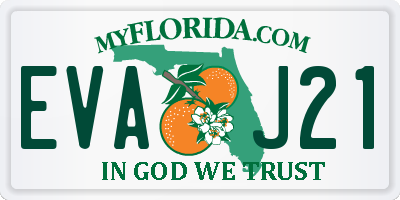 FL license plate EVAJ21