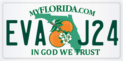 FL license plate EVAJ24