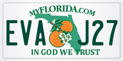 FL license plate EVAJ27