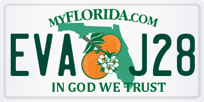 FL license plate EVAJ28
