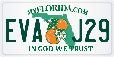FL license plate EVAJ29
