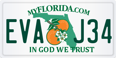 FL license plate EVAJ34