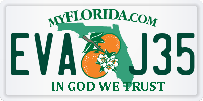 FL license plate EVAJ35
