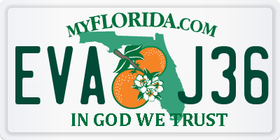 FL license plate EVAJ36