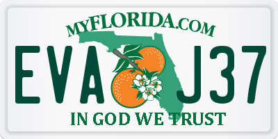 FL license plate EVAJ37