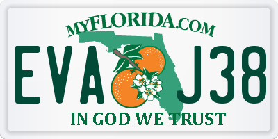 FL license plate EVAJ38