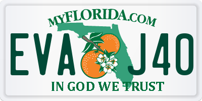 FL license plate EVAJ40