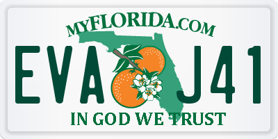 FL license plate EVAJ41