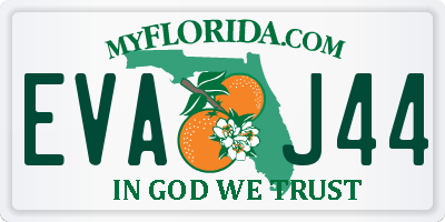 FL license plate EVAJ44