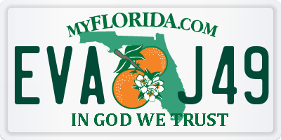 FL license plate EVAJ49