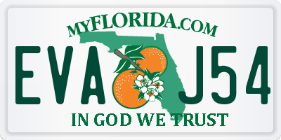 FL license plate EVAJ54