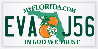 FL license plate EVAJ56