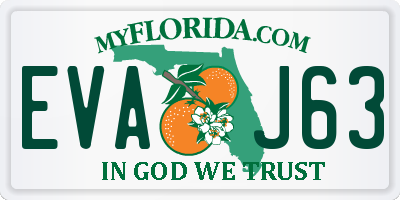 FL license plate EVAJ63