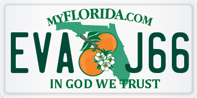 FL license plate EVAJ66