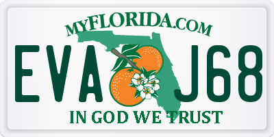 FL license plate EVAJ68