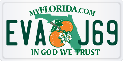 FL license plate EVAJ69