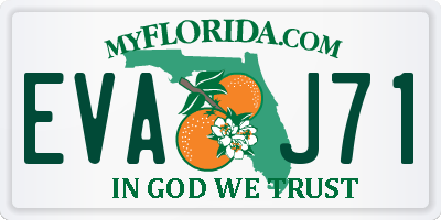 FL license plate EVAJ71