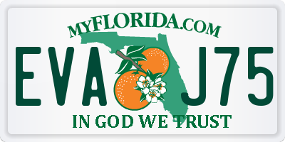 FL license plate EVAJ75