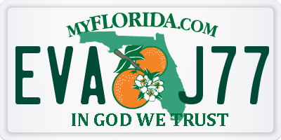 FL license plate EVAJ77
