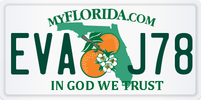 FL license plate EVAJ78