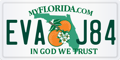 FL license plate EVAJ84