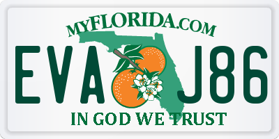 FL license plate EVAJ86